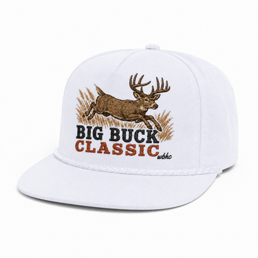 Big Buck Classic White trucker hat by Whiskey Bent Hat Co