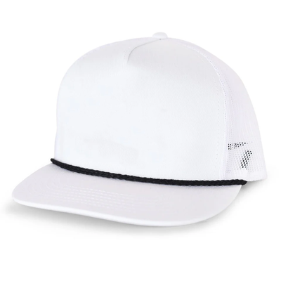 White Trucker W Black Rope
