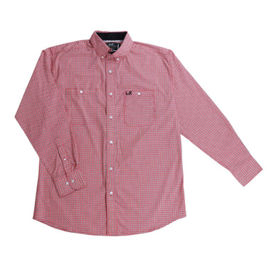 Whiskey Bent Hat Co - WR Red w/ Black Dot LS Button Down
