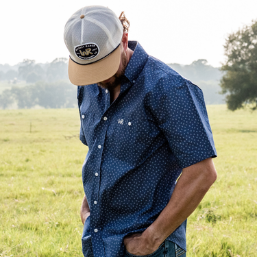 Whiskey Bent Hat Co-Blue w/ White & Red Geo