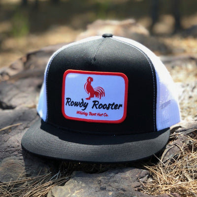 Whiskey Bent Hat Co-Rowdy Rooster Black/White Trucker