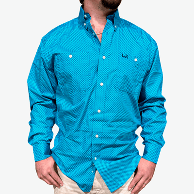Whiskey Bent Hat Co-WR Teal LS Button Down